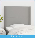 Uzglavlje s ušima svjetlosivo 83x16x118/128 cm od tkanine - NOVO