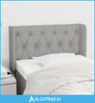 Uzglavlje s ušima svjetlosivo 83x16x78/88 cm od tkanine - NOVO