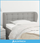 Uzglavlje s ušima svjetlosivo 93x23x78/88 cm od tkanine - NOVO