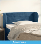 Uzglavlje s ušima tamnoplavo 83x23x78/88 cm baršunasto - NOVO