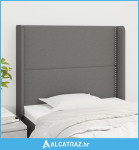 Uzglavlje s ušima tamnosivi 93x16x118/128 cm od tkanine - NOVO