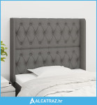 Uzglavlje s ušima tamnosivo 103x16x118/128 cm od tkanine - NOVO