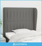 Uzglavlje s ušima tamnosivo 103x23x118/128 cm od tkanine - NOVO