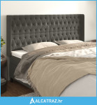 Uzglavlje s ušima tamnosivo 183x16x118/128 cm baršunasto - NOVO