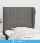 Uzglavlje s ušima tamnosivo 83 x 23 x 118/128 cm od tkanine - NOVO