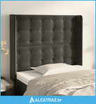 Uzglavlje s ušima tamnosivo 83x16x118/128 cm baršunasto - NOVO