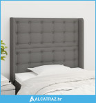 Uzglavlje s ušima tamnosivo 93x16x118/128 cm od tkanine - NOVO