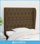 Uzglavlje s ušima tamnosmeđe 93x23x118/128 cm od tkanine - NOVO