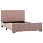 vidaXL Okvir za krevet ružičasti baršunasti 120 x 200 cm