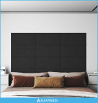 Zidna uzglavlja 12 pcs Crna 60 x 30 cm Baršun - NOVO