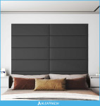 Zidna uzglavlja 12 pcs Sivi 90 x 30 cm tkanina - NOVO