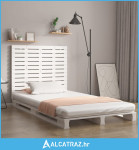 Zidno uzglavlje bijelo 106x3x91,5 cm od masivne borovine - NOVO