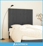 Zidno uzglavlje sivo 127,5x3x110 cm od masivne borovine - NOVO