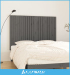 Zidno uzglavlje sivo 159,5x3x110 cm od masivne borovine - NOVO