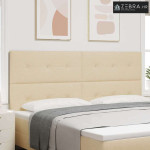 LED glava kreveta S LED lampica Krema 200 cm Poliester