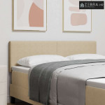 LED glava kreveta S LED lampica Siva zelena 160 cm Poliester