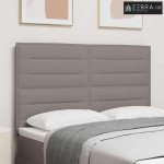 LED glava kreveta S LED lampica Sivo-smeđa 144 cm Poliester