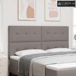 LED glava kreveta S LED lampica Sivo-smeđa 180 cm Poliester