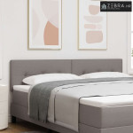 LED glava kreveta S LED lampica Sivo-smeđa 180 cm Poliester