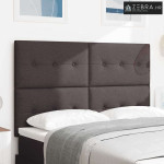 LED glava kreveta S LED lampica Tamno smeđa 144 cm Poliester