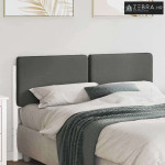 Tapecirani uzglavlje s uzglavljem Bijela i svijetlo siva 135 cm - Bije