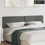 Tapecirani uzglavlje s uzglavljem Bijela i svijetlo siva 180 cm