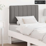 Tapecirani uzglavlje s uzglavljem Bijela i svijetlo siva 75 cm - Bijel