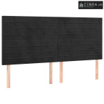 Uzglavlje crno 200x5x118/128 cm baršunasto - Crna 200 cm Visoko