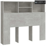 Uzglavlje s ormarićem siva boja betona 120 x 19 x 103,5 cm - Beton siv