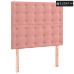 Uzglavlje ružičasto 80x5x118/128 cm baršunasto - Ružičasta 80 cm Visok