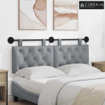 Viseće uzglavlje kreveta Svjetlosiva Tkanina - Svjetlosiva 140 cm s LE