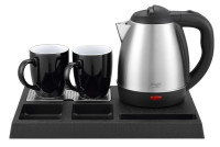 Kettle ADLER AD 1354 Hotel 1.2 L inox + pladanj s šalicama crna, čelik