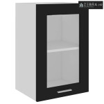 Viseći stakleni ormarić Lyon crni 40x31x60 cm, inženjerski drvo - Crna