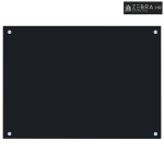 Kuhinjska zaštita od prskanja crna 70 x 50 cm kaljeno staklo - Crna 70