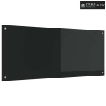 Kuhinjski zid Crna 120 x 50 cm Staklo otporno na udarce - Crna 120 x 5