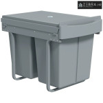Produžna kanta za otpad, 2 x 20 L, odvojive posude, plastika, metal, s