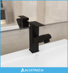 Slavina za umivaonik s funkcijom izvlačenja crna 157 x 172 mm - NOVO