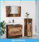 Set namještaja za kupaonicu 3 kom. Staro drvo 76,5 x 35 x 64 cm - NOVO