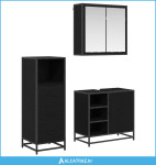 Set namještaja za kupaonicu 3 pcs Crni hrast Konstruirano drvo - NOVO