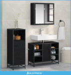 Set namještaja za kupaonicu 3 pcs Crni hrast Konstruirano drvo - NOVO