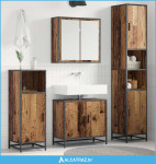 Set namještaja za kupaonicu 3 pcs Staro drvo Konstruirano drvo - NOVO