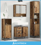 Set namještaja za kupaonicu 3 pcs Staro drvo Konstruirano drvo - NOVO