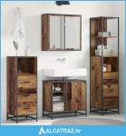 Set namještaja za kupaonicu 4 pcs Staro drvo Konstruirano drvo - NOVO