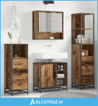 Set namještaja za kupaonicu 4 pcs Staro drvo Konstruirano drvo - NOVO