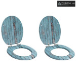 WC daska 2 pcs Plava 43,8 x 37,8 cm MDF ploča - 2 Staro drvo Da