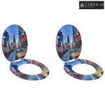 WC daska 2 pcs Šareni 43,8 x 37,8 cm MDF ploča - 2 New York Da