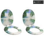 WC daska 2 pcs Zelena 43,8 x 37,8 cm MDF ploča - 2 plaža Da