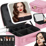 Kozmetički organizator putovanja i ogledalo s LED rasvjetom za make-up