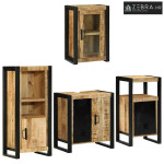 Set namještaja za kupaonicu 4 kom. Smeđa 55 x 35 x 60 cm - masivno drv