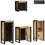 Set namještaja za kupaonicu 4 kom. Smeđa i crna 40 x 35 x 90 cm - masi